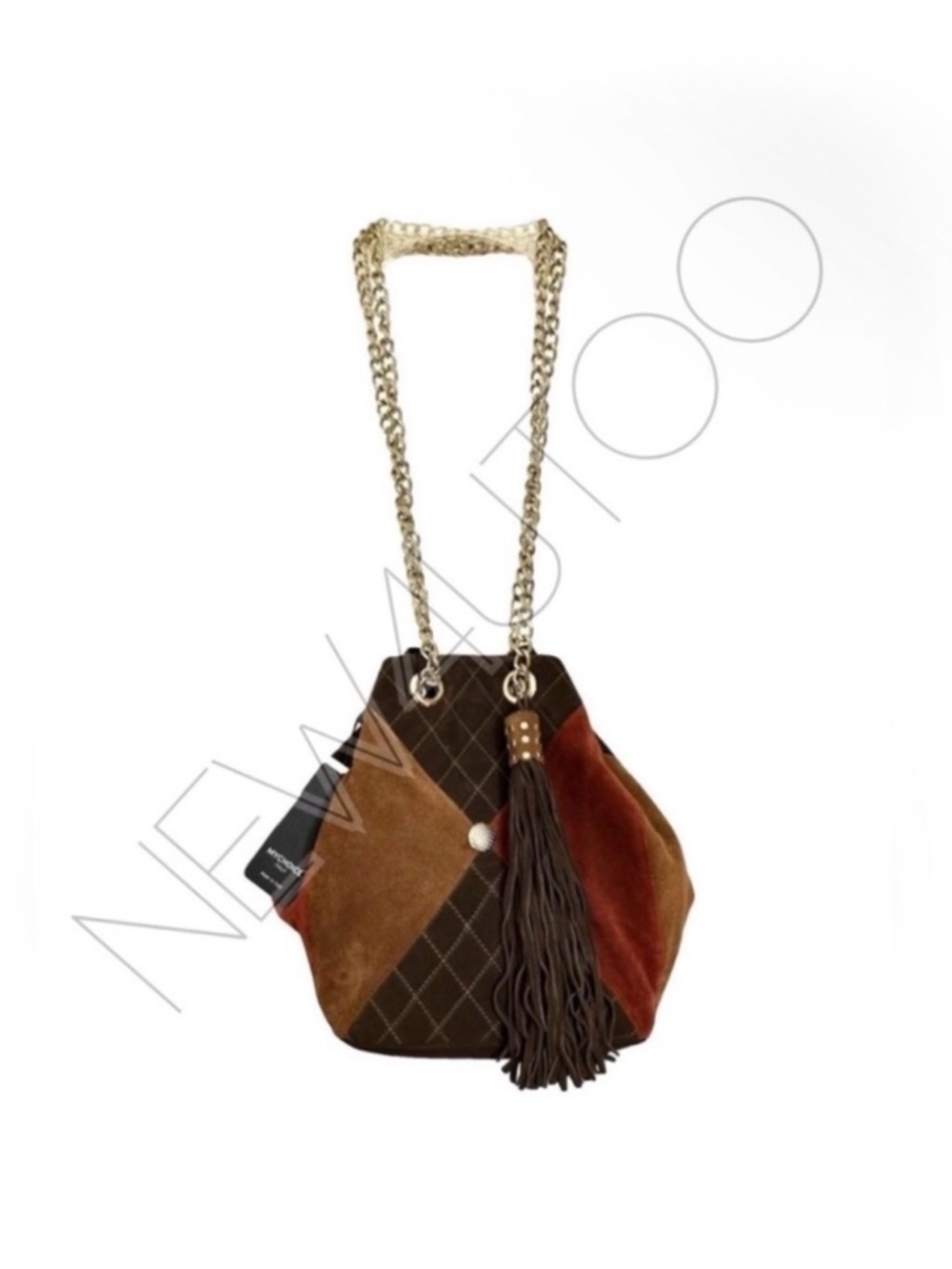 MyChoice Italy Eyes Suede Chain Drawstring Tassel Bucket Convertible